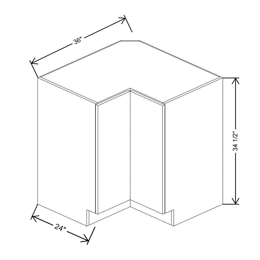 CNC Concord Sydney White 36" W Carousel Corner Base Cabinet