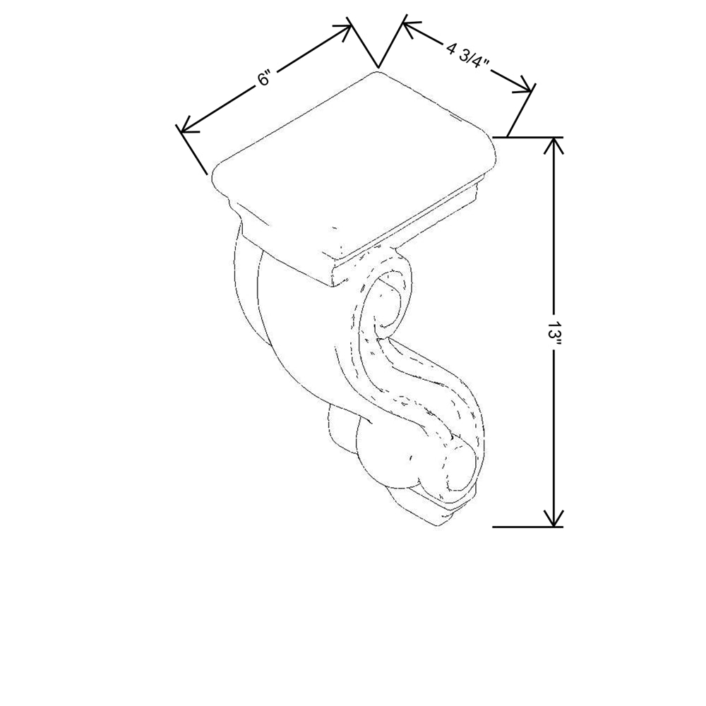 CNC Concord Elegant Smoky Grey 4 3/4" W X 13" H X 6" D Corbel