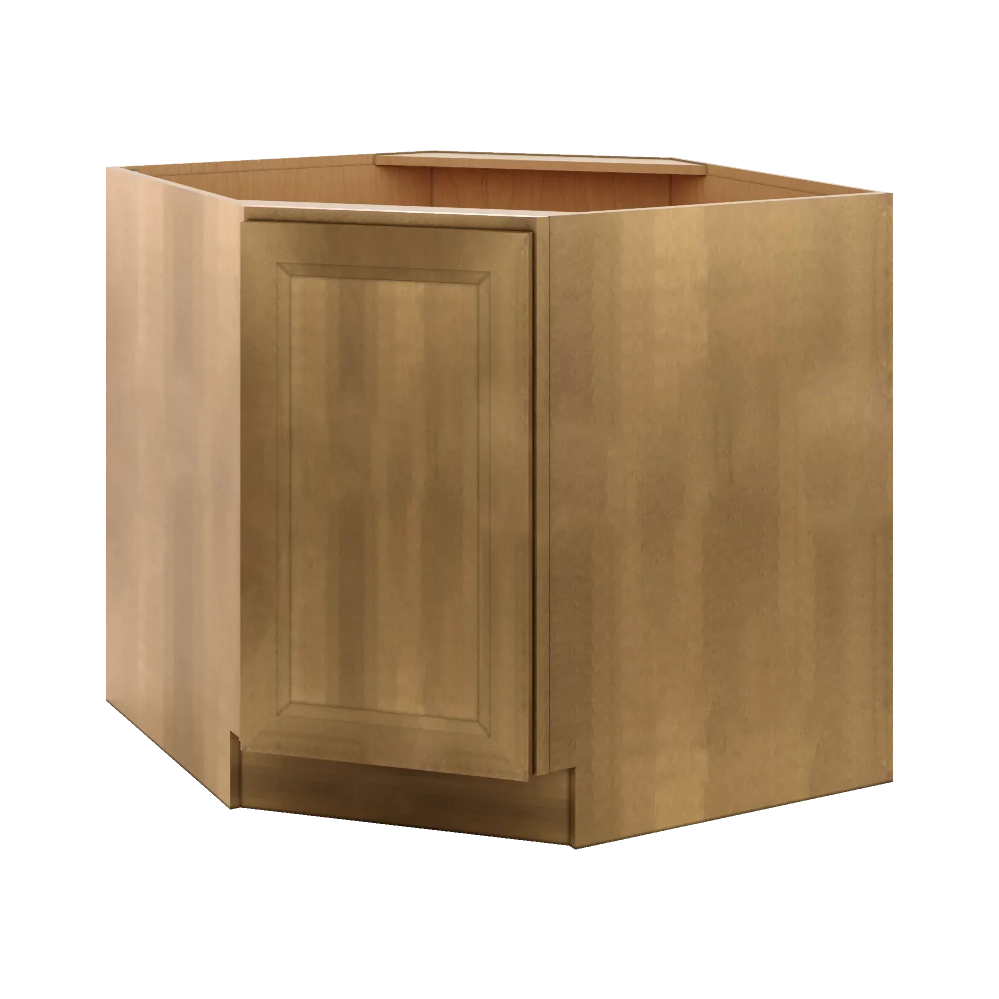 J&K Butterscotch B8 Base Corner Diagonal w/With Round Lazy-Susan Tray - 36"W