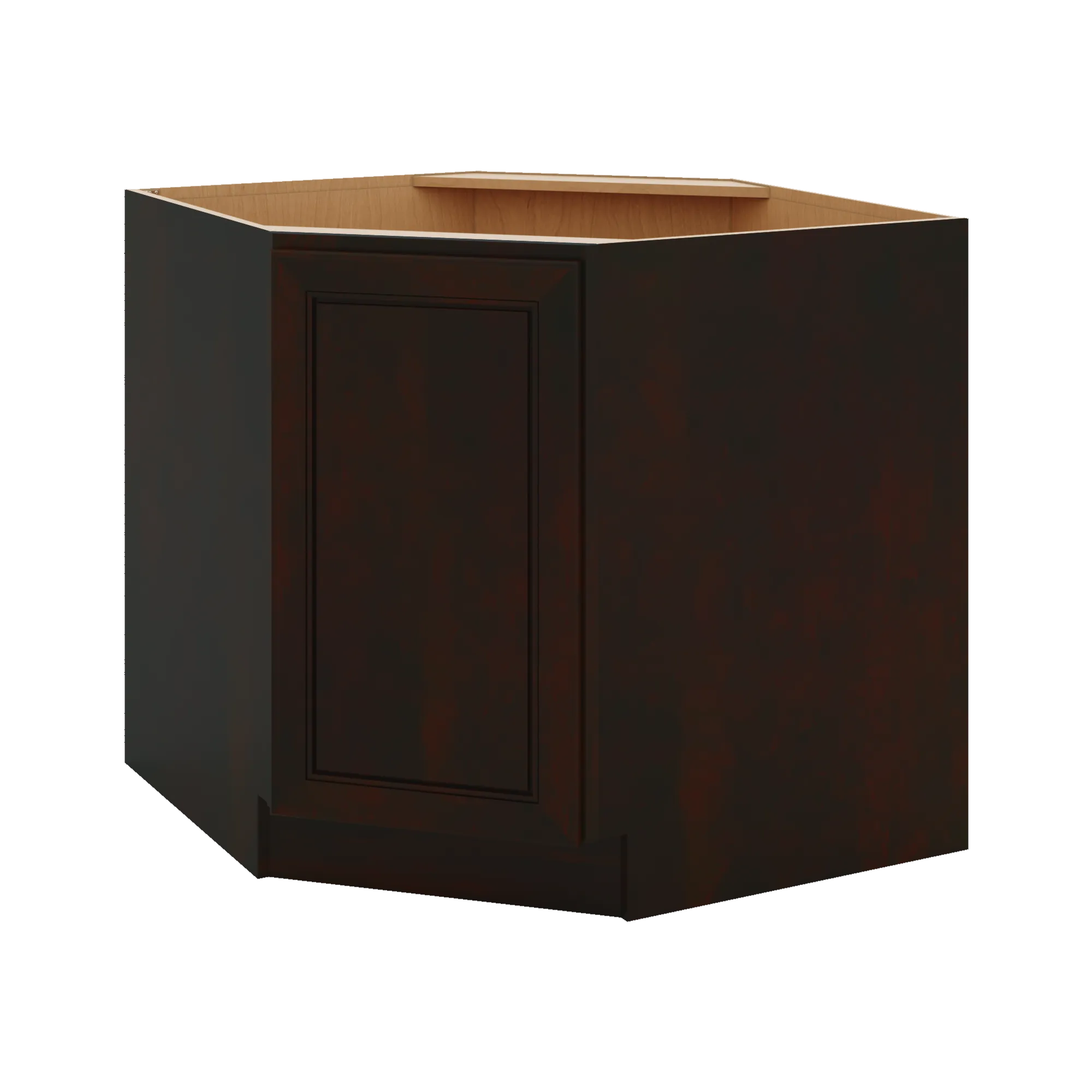 J&K Espresso K8 Base Corner Diagonal w/With Round Lazy-Susan Tray - 36"W
