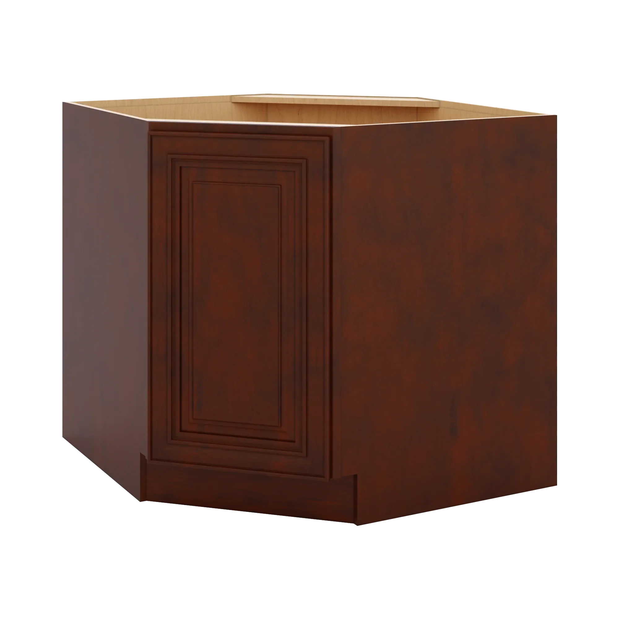 J&K Mahogany J5 Base Corner Diagonal w/With Round Lazy-Susan Tray - 36"W