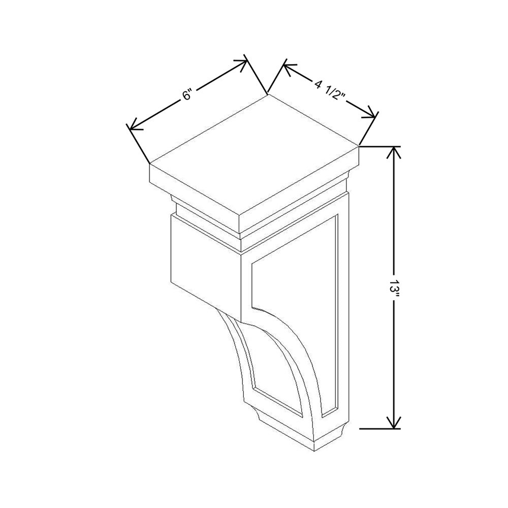 CNC Concord Elegant Smoky Grey 4 1/2" W X 13" H X 6" D Corbel