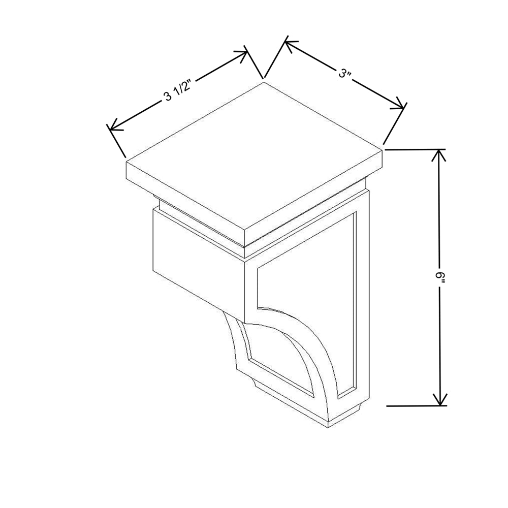 CNC Concord Elegant Smoky Grey 3" W X 6" H X 3 1/2" D Corbel