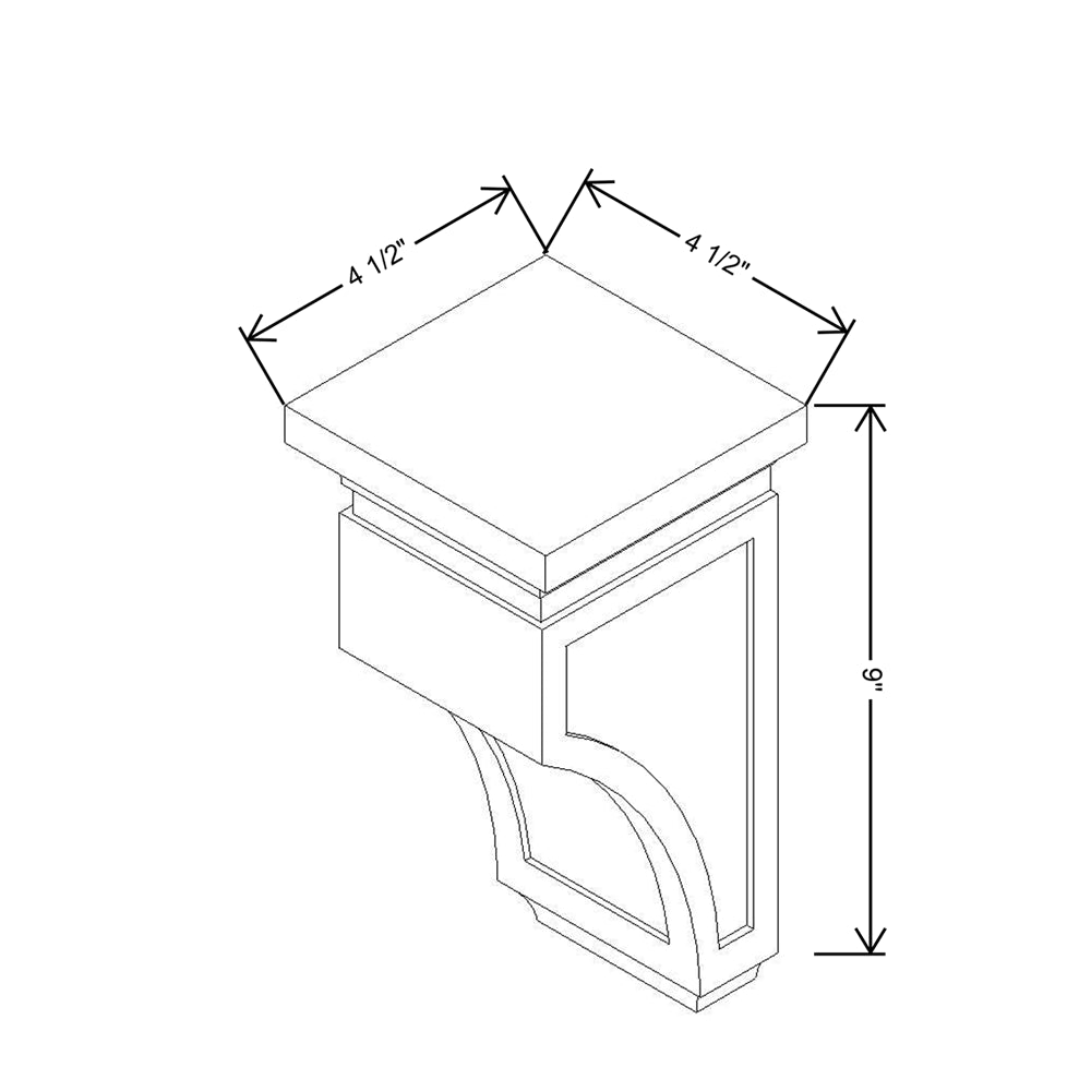 CNC Concord Elegant Smoky Grey 4 1/2" W X 9" H X 4 1/2" D Corbel