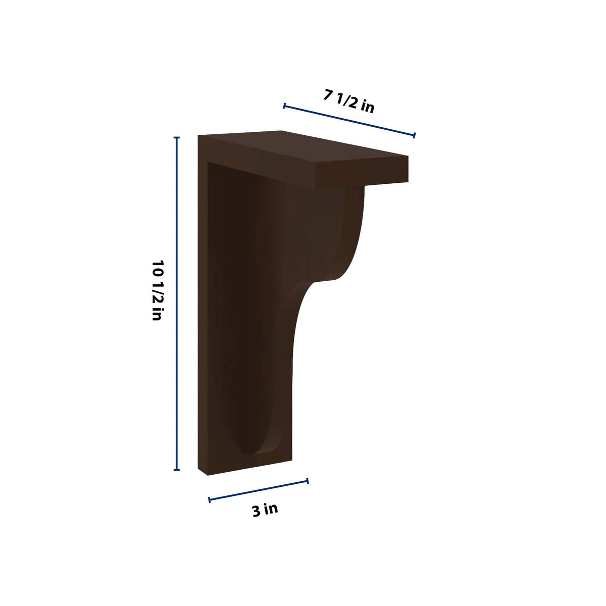 CNC Luxor 5-Piece Espresso 3" W X 7 1/2"  H X 10 1/2" D Corbel