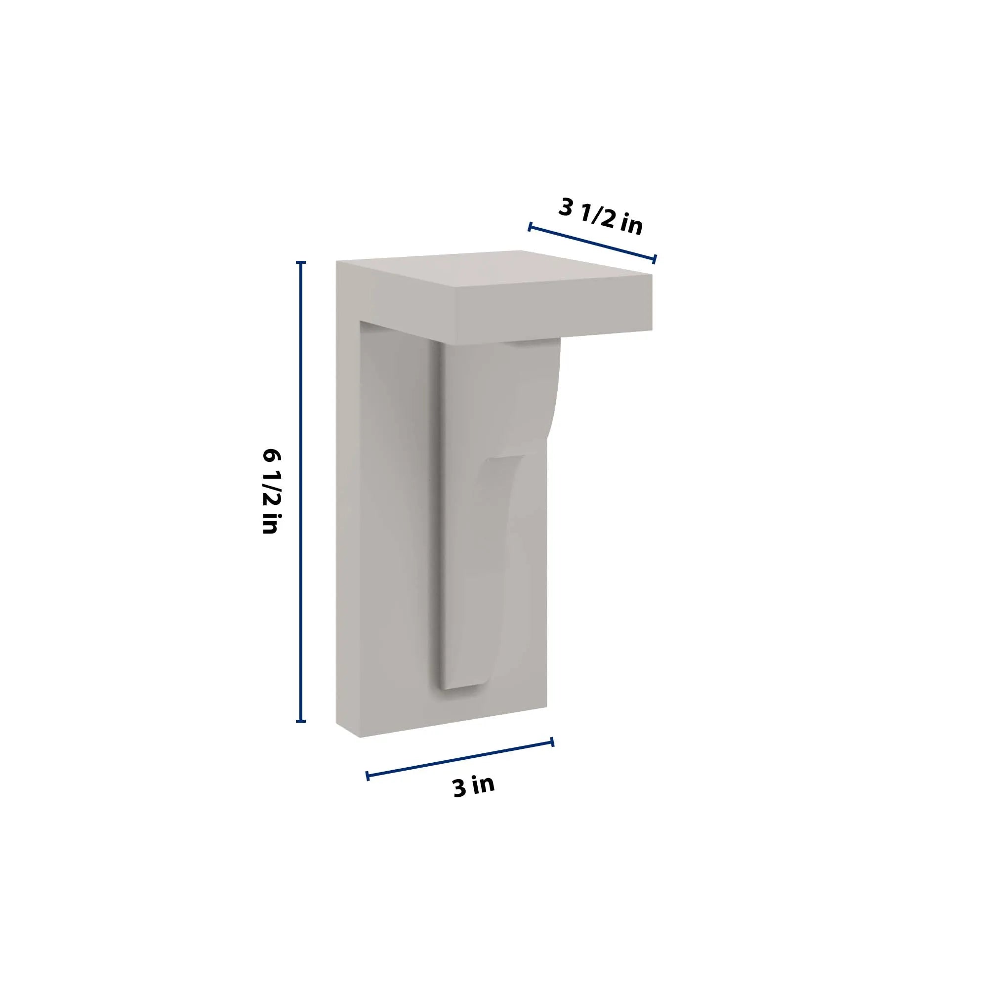 cnc luxor 5 piece misty grey 3 w x 6 1 2 h x 3 1 2 d corbel