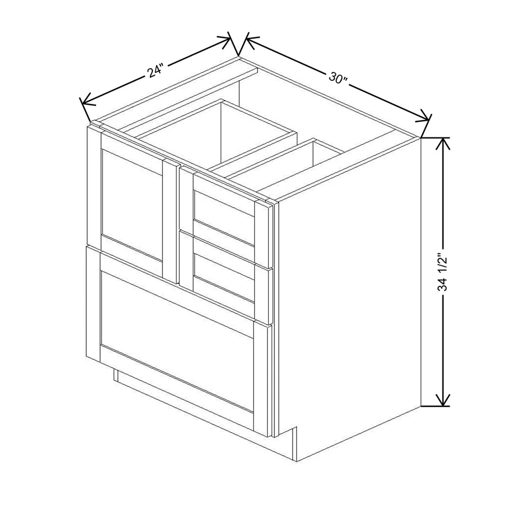 Kitchen Cabinet Distributors Shaker Designer White 5PC Cooking Center Base Cabinet