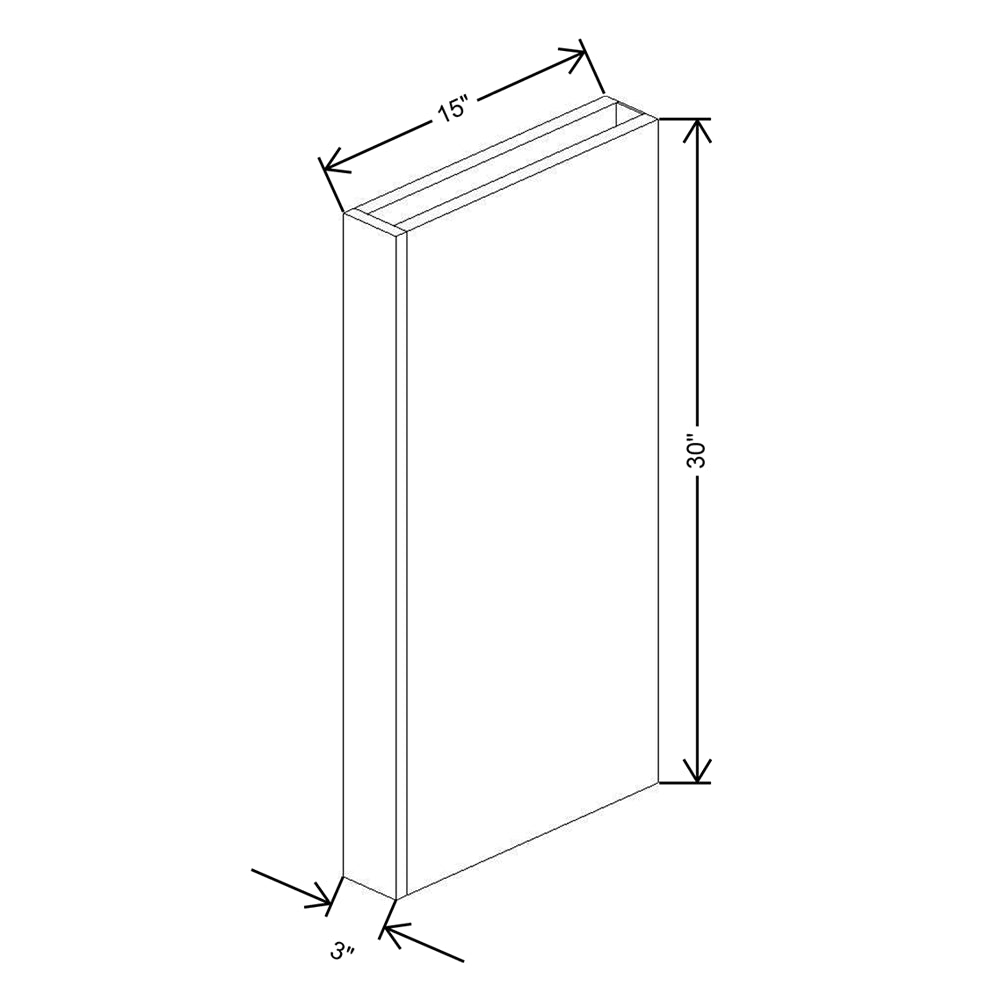 CNC Classic Milano Ash 3" W X 30" H X 15” D Column