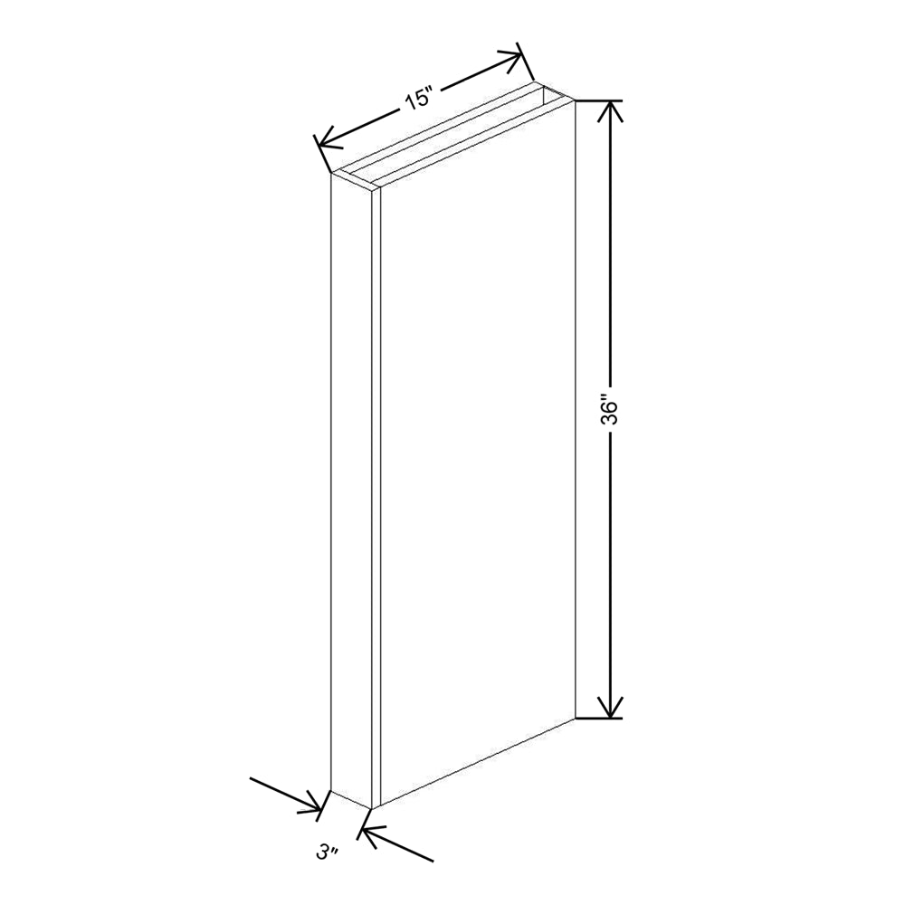 CNC Classic Milano Ash 3" W X 36" H X 15” D Column