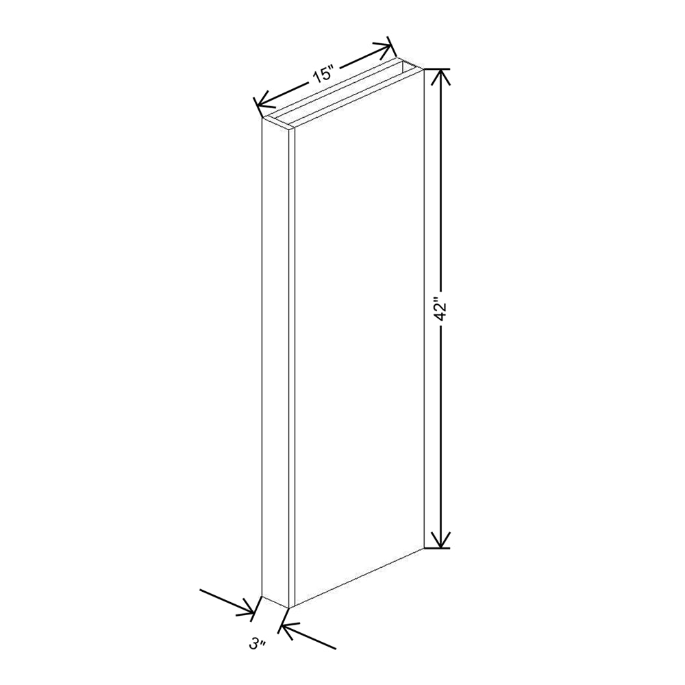 CNC Classic Milano Ash 3" W X 42" H X 15” D Column