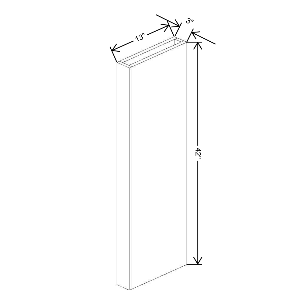 Fabuwood Illume Catalina Carbone Matte Column Wall 42 - 3" x 14" x 42"