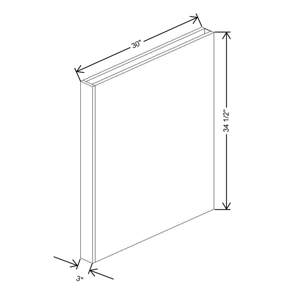 CNC Classic Milano Ash 3" W X 34 1/2" H X 30” D Column