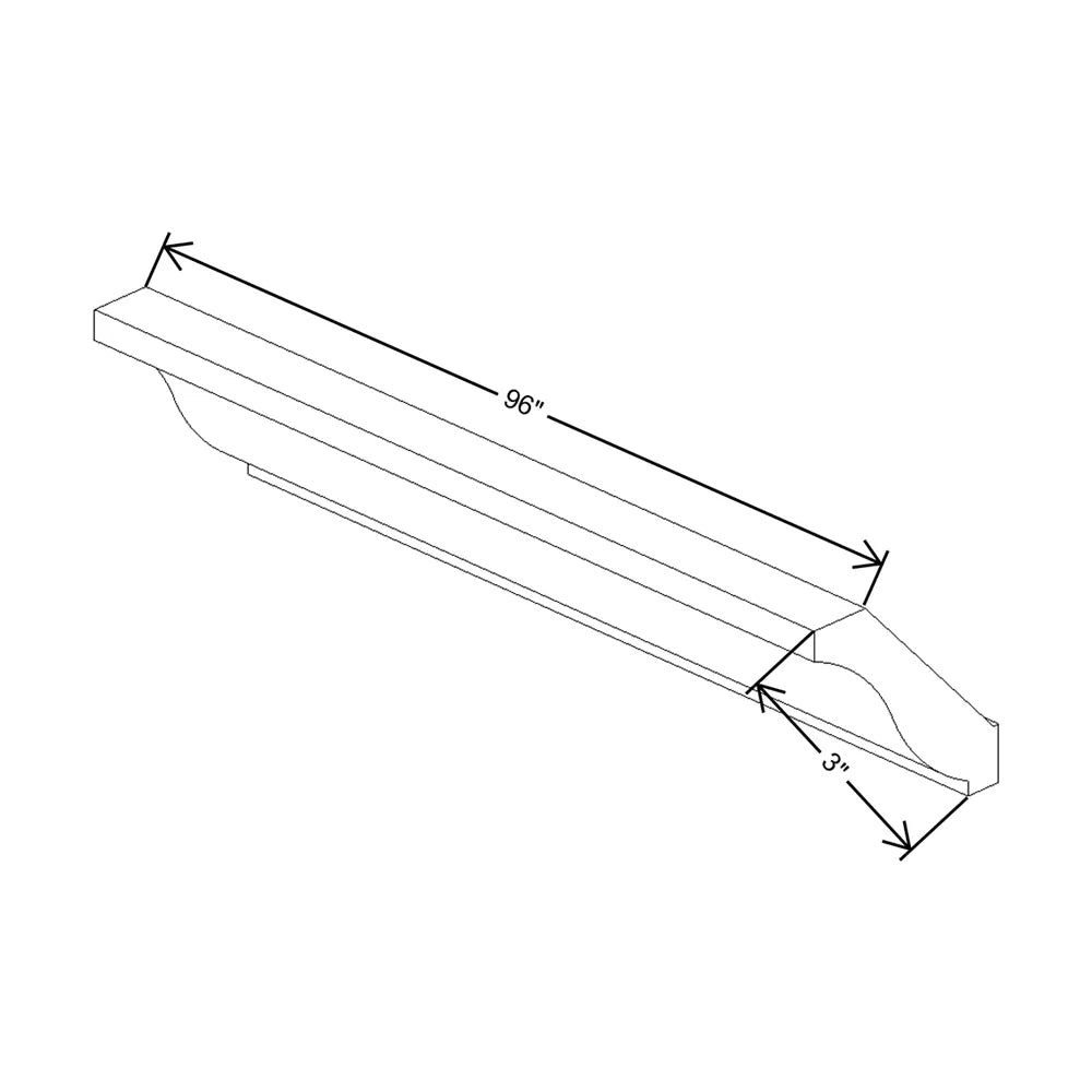 J&K Creme Glazed A7 96" W 10-4 1/4 Crown Molding