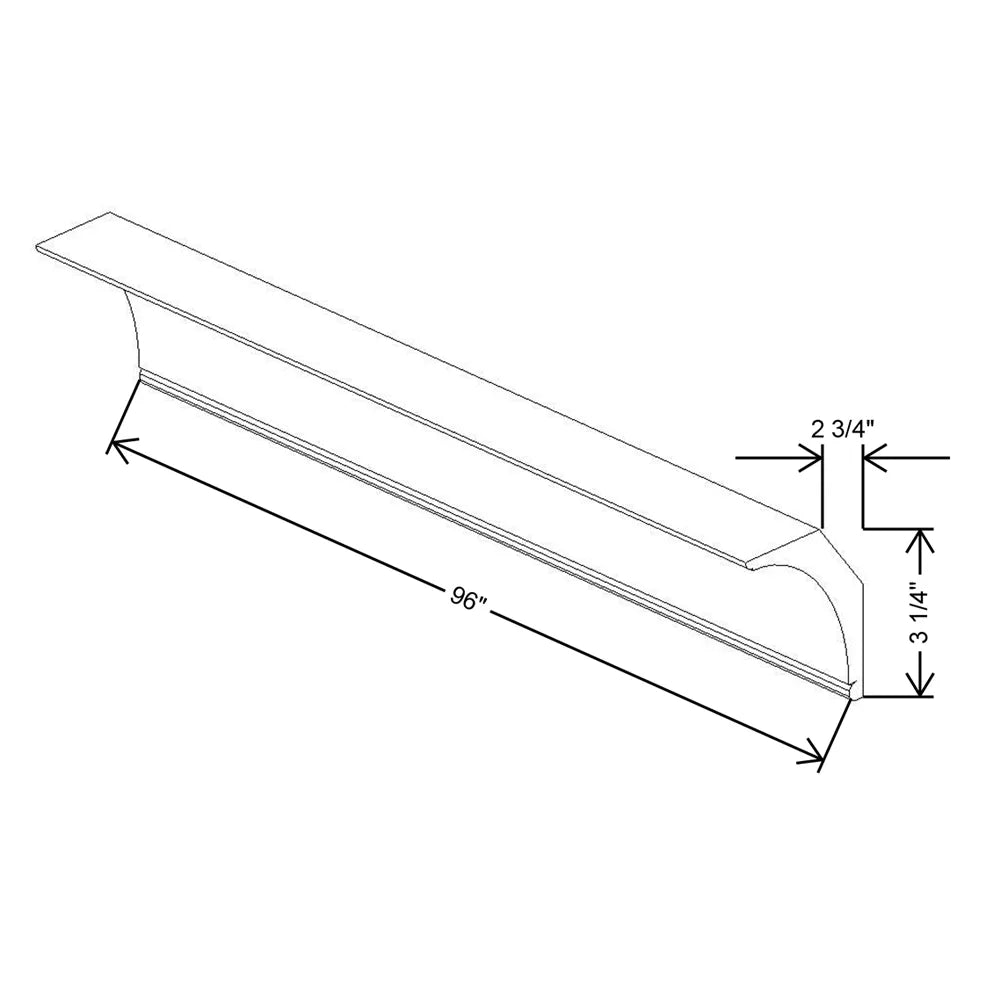 Kitchen Cabinet Distributors Shaker Designer White 5PC 3.25" Cove Crown Molding