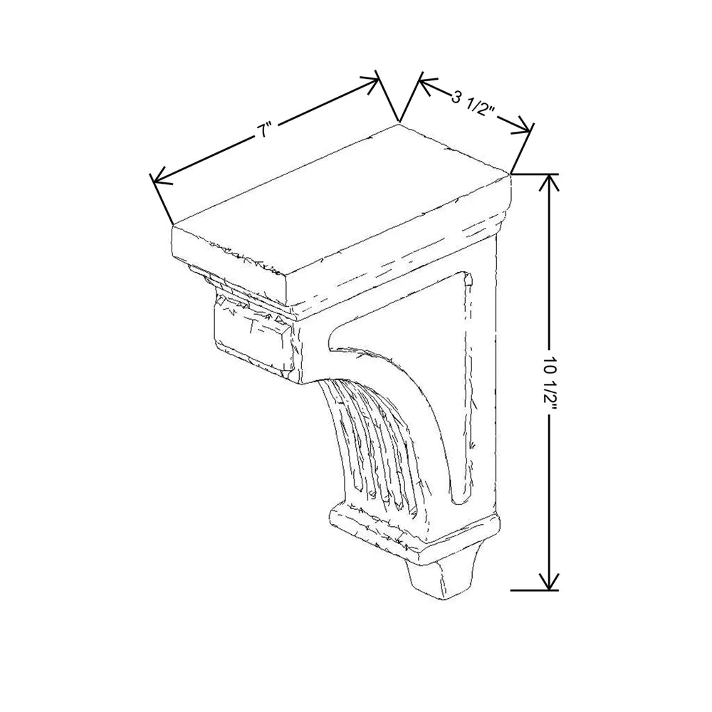 Kitchen Cabinet Distributors Shaker Designer White 5PC Transitional Medium Corbel - 10.5" H