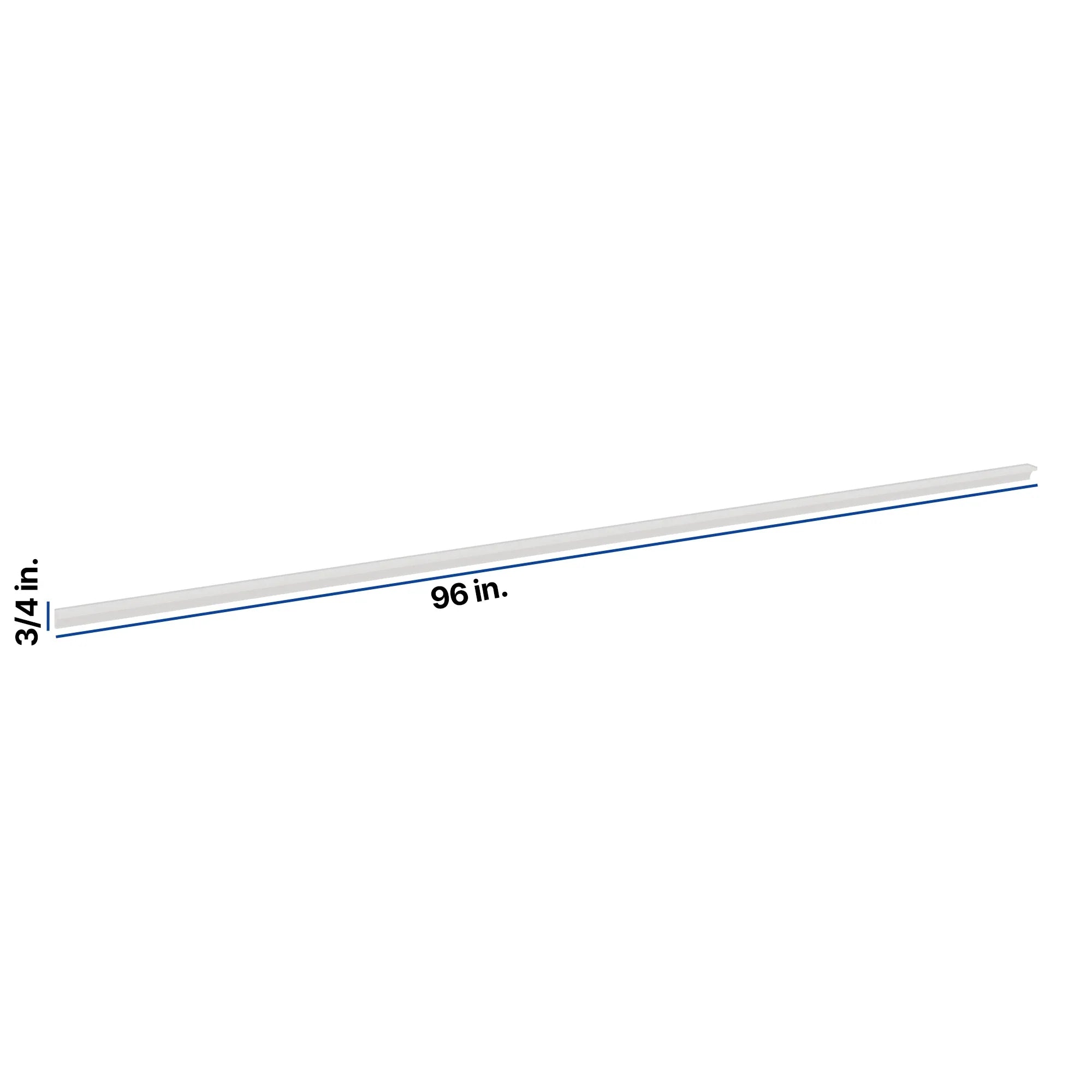 Modernform Cabinet White Shaker 96" W X 3/4" H X 3/4" D Bottom Cove Molding