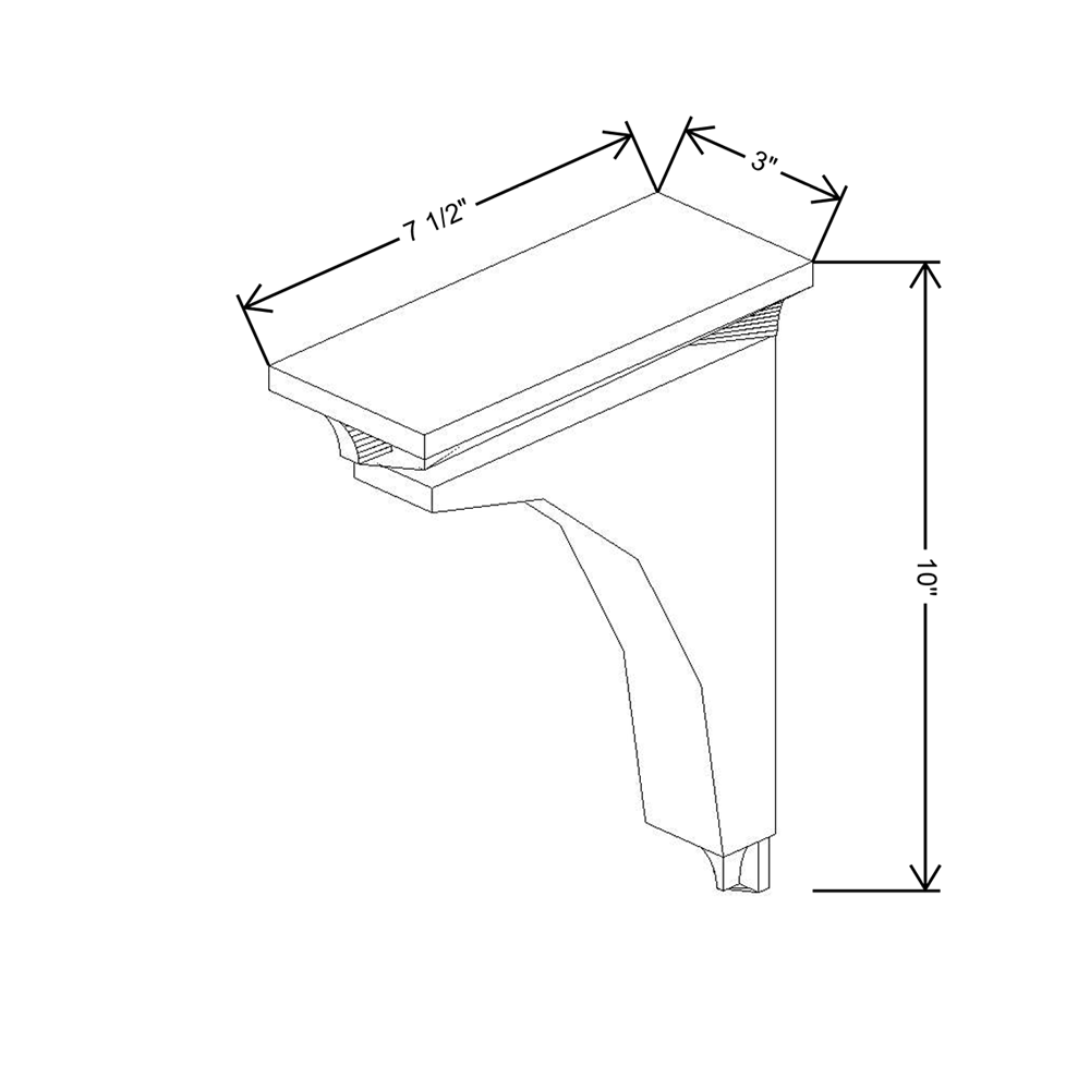 Cubitac Imperial Madison Dusk 10"H Shaker Corbel