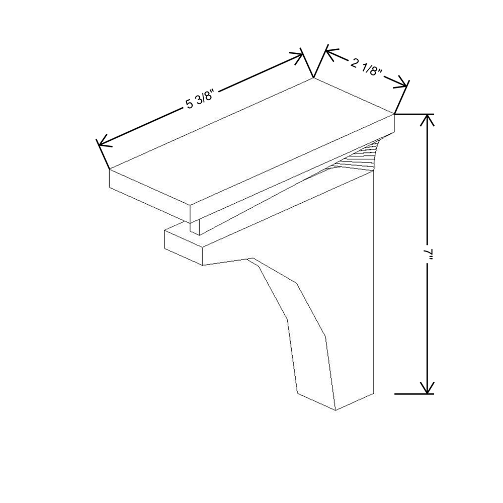 Cubitac Imperial Madison Dusk 7"H Shaker Corbel