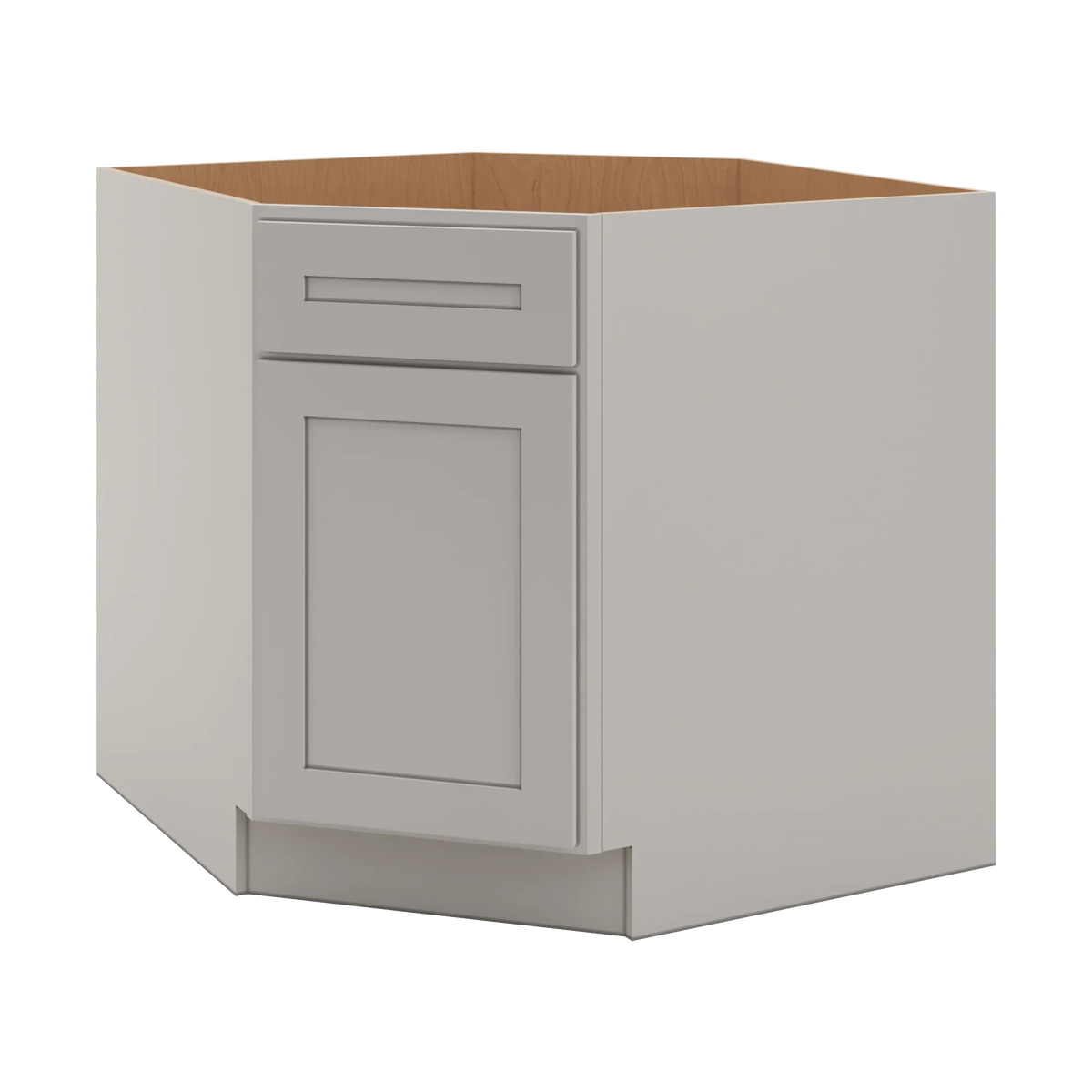 CNC Luxor 5-Piece Misty Grey 36" W Diagonal Corner Sink Base Cabinet