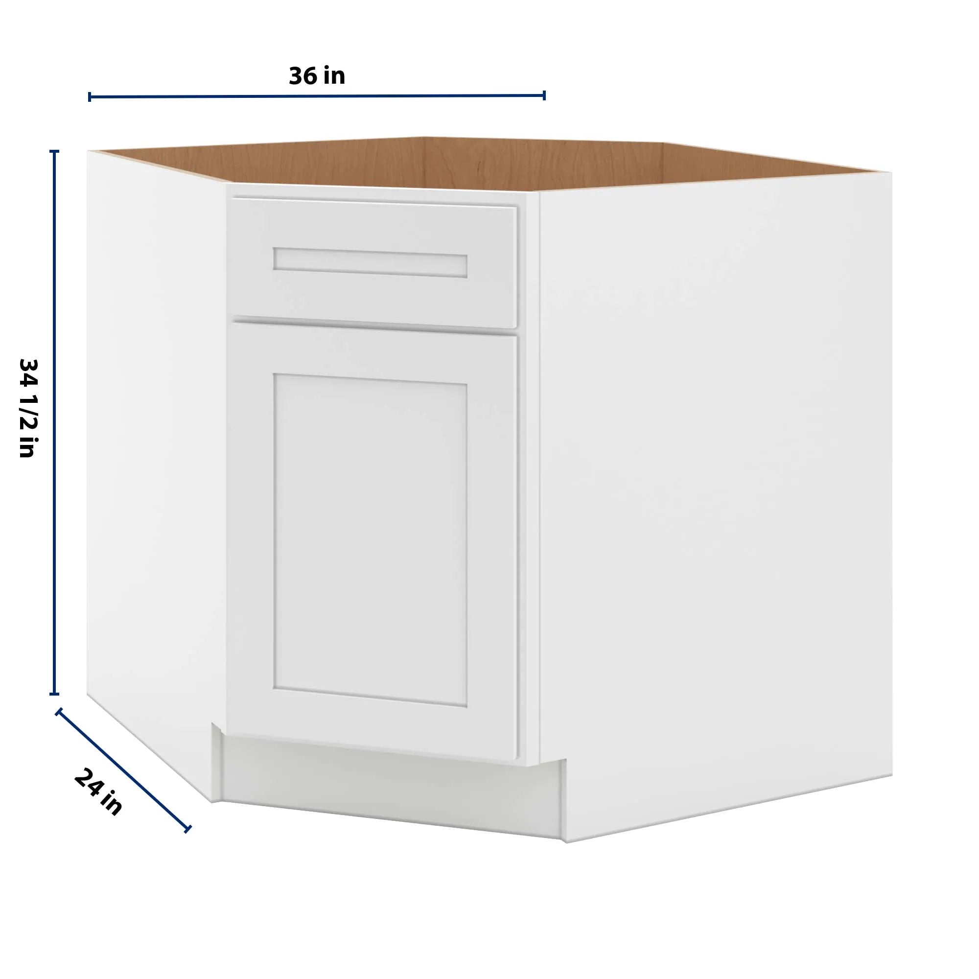 cnc luxor 5 piece white 36 w diagonal corner sink base cabinet