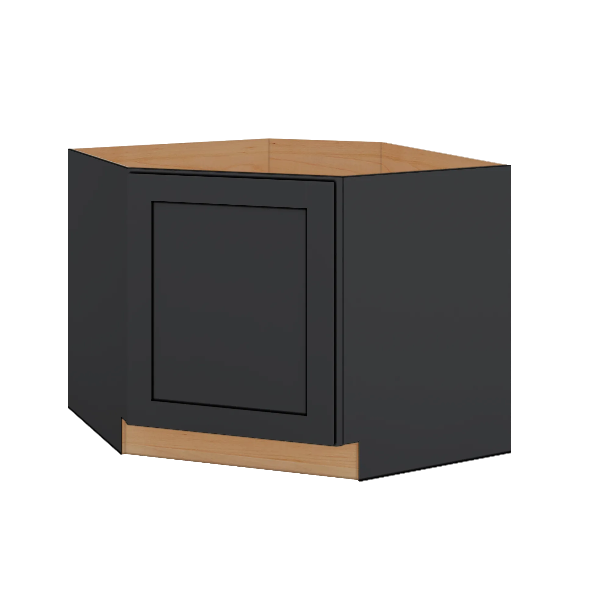 Modernform Cabinet Onyx Black Shaker 42" W X 34 1/2" H X 24" D Diagonal Corner Sink Base Cabinet