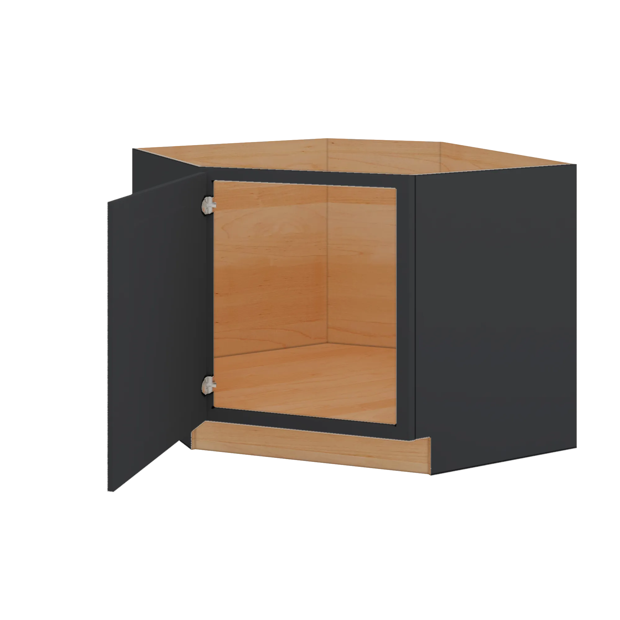 Modernform Cabinet Onyx Black Shaker 42" W X 34 1/2" H X 24" D Diagonal Corner Sink Base Cabinet