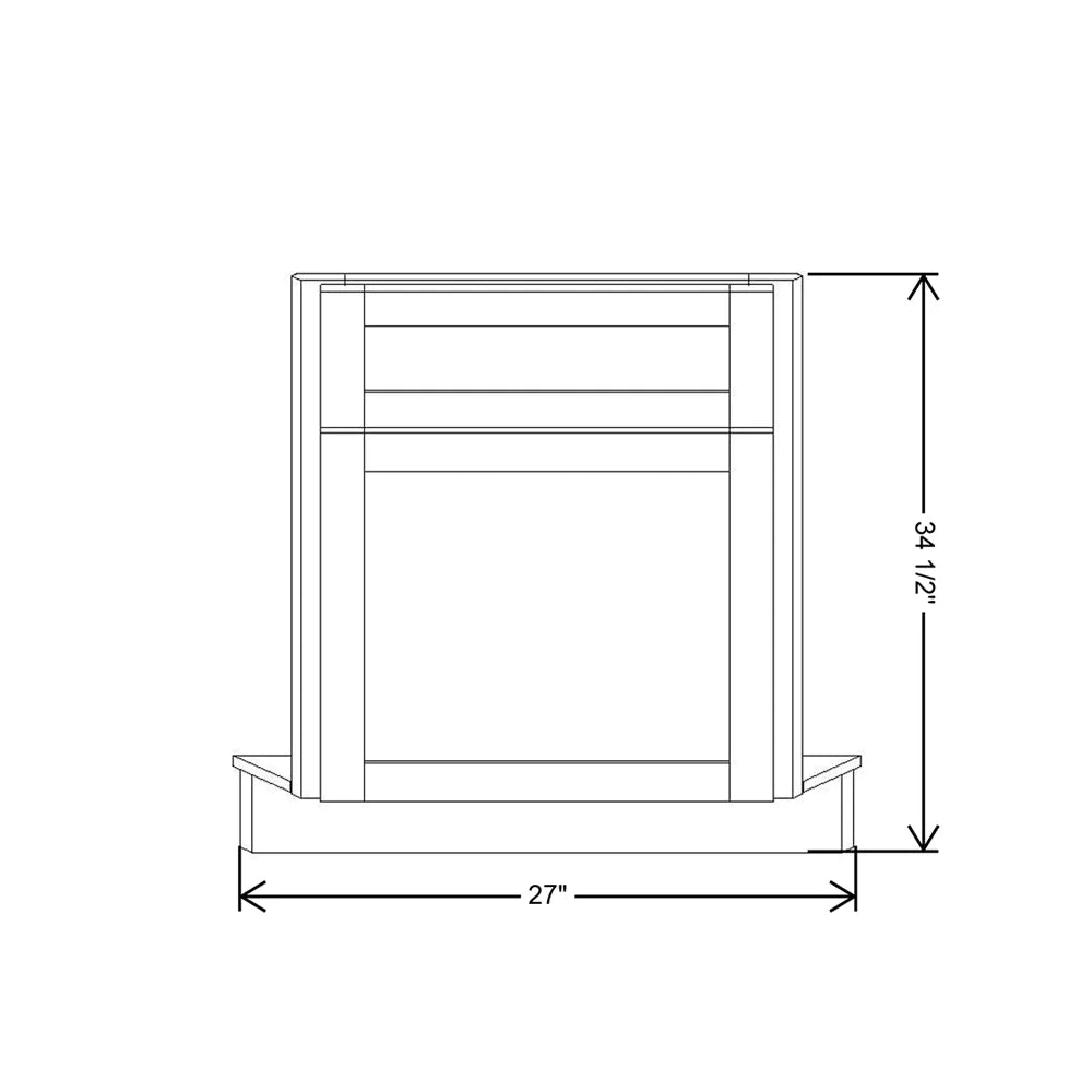 Kitchen Cabinet Distributors Shaker Designer White 5PC Corner Sink Front for 42" Space - 27" W