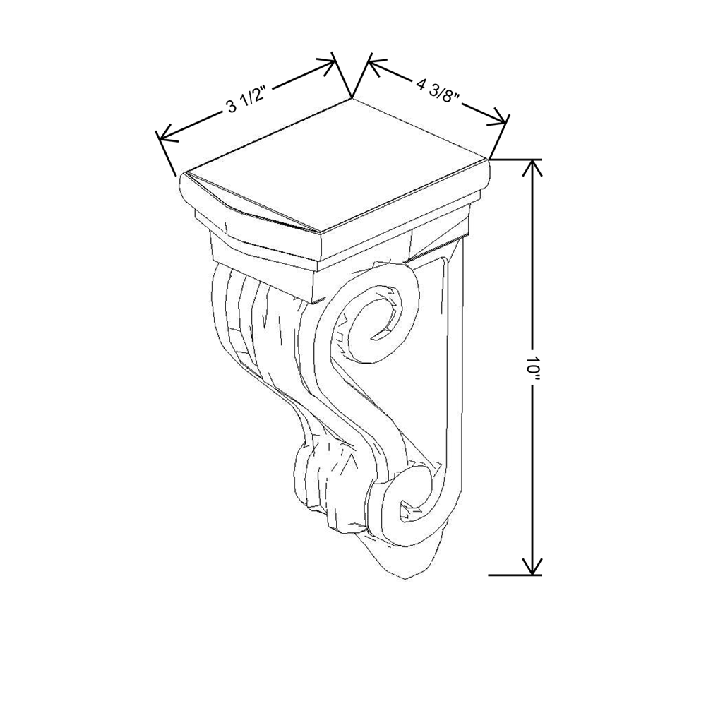 Cubitac Imperial Bergen Latte 10"H Shaker Corbel