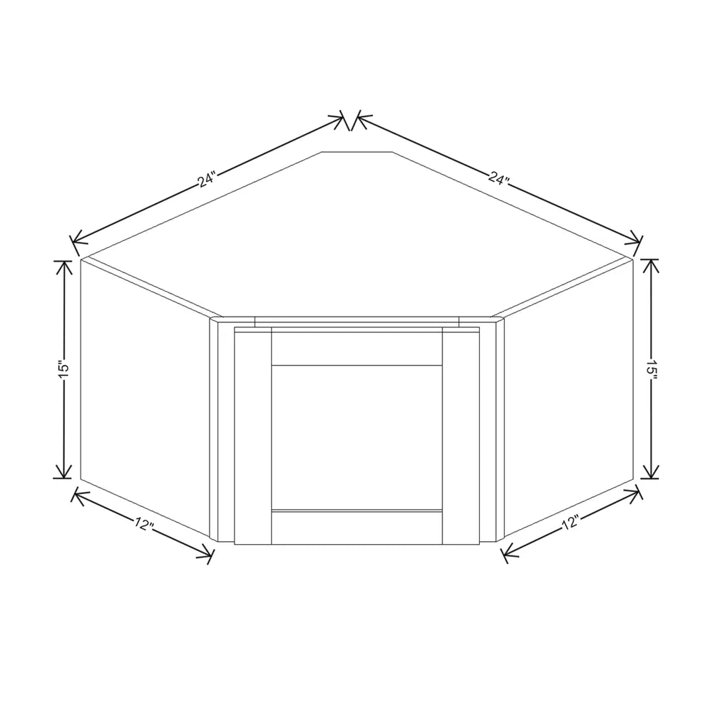 Kitchen Cabinet Distributors Shaker Kodiak Corner Wall Cabinet - 24" W x 15" H