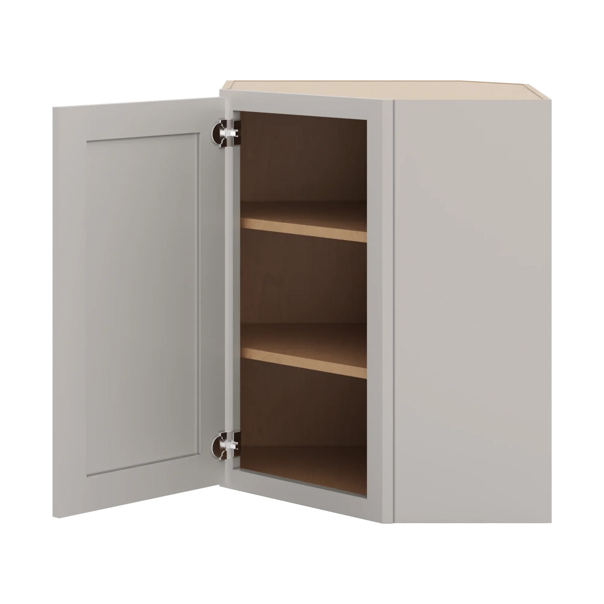 cnc luxor 5 piece misty grey 24 w x 30 h diagonal corner wall cabinet