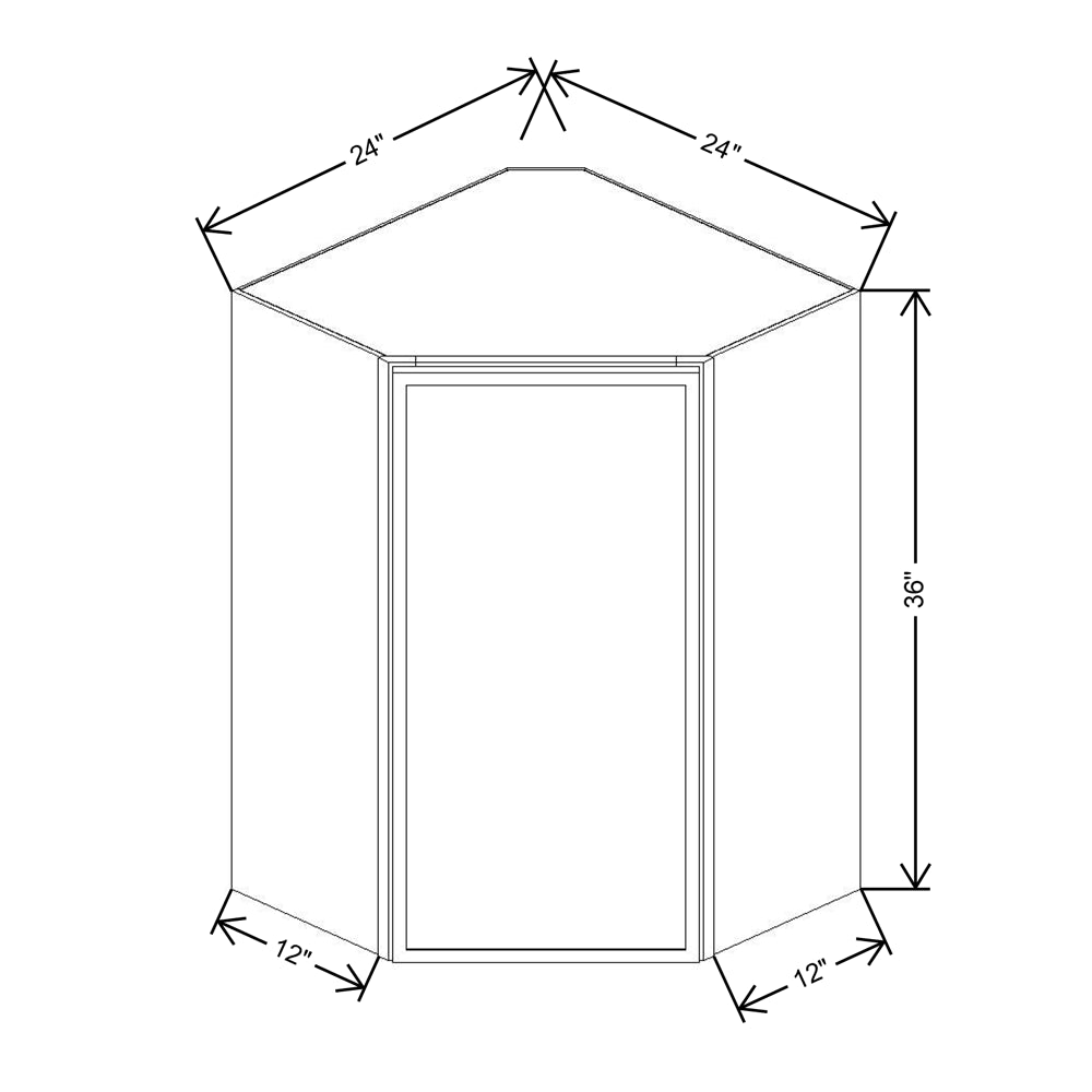 Cubitac Prestige Newport Latte 24"W X 36"H High Diagonal Corner Wall