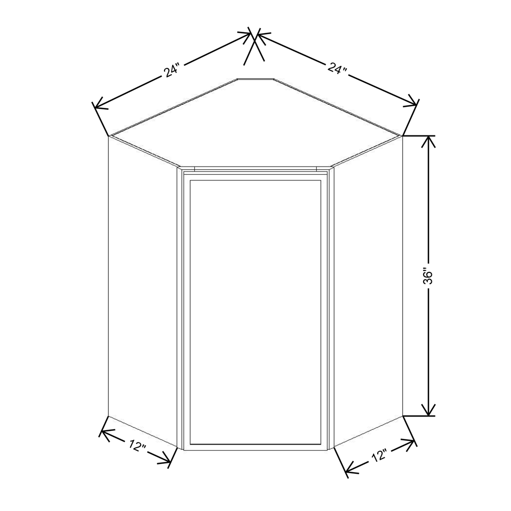 Cubitac Imperial Artisan Moss 24"W X 36"H High Diagonal Corner Wall