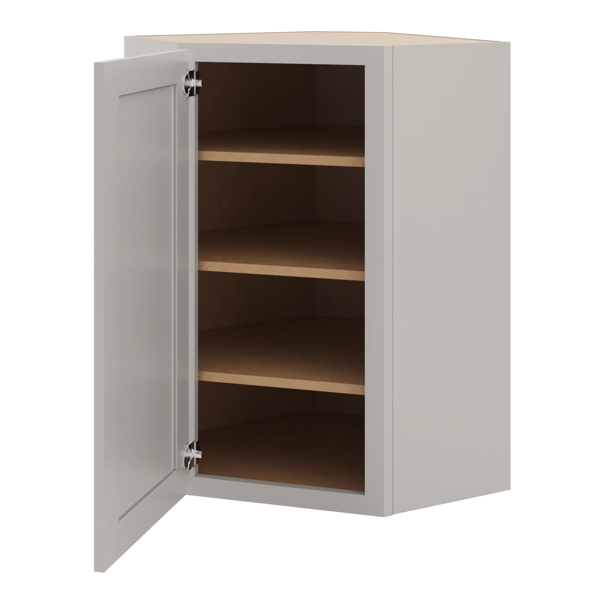 cnc luxor 5 piece misty grey 24 w x 36 h diagonal corner wall cabinet