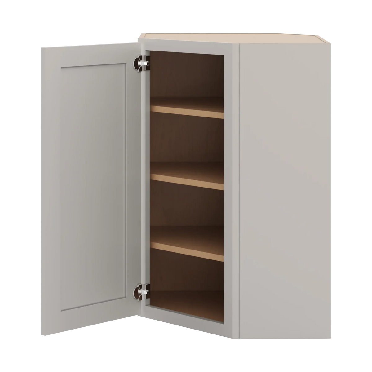cnc luxor 5 piece misty grey 24 w x 36 h diagonal corner wall cabinet