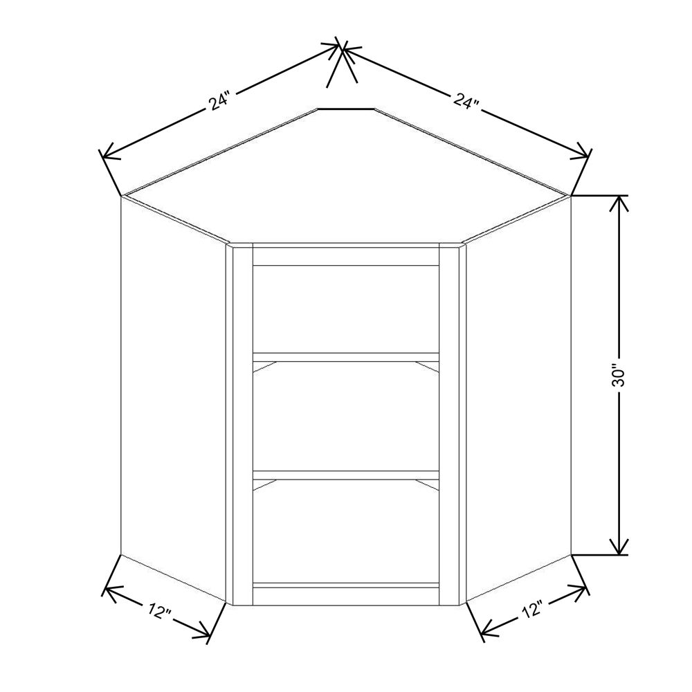 Cubitac Imperial Madison Dusk 30"H Corner Wall Finished Interior Cabinet