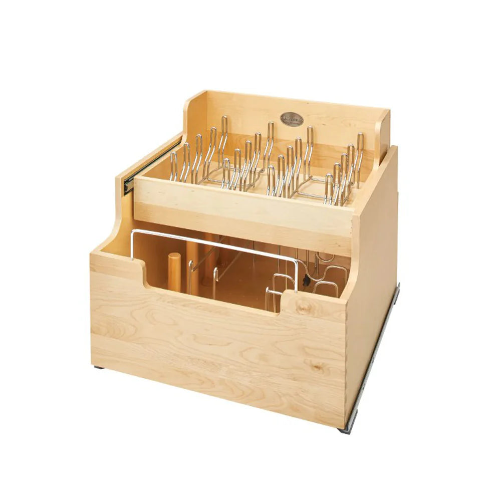 Fabuwood Allure Luna Desert Oak 24" W 2 Tier Cookware Organizer Insert w/Blum Sides