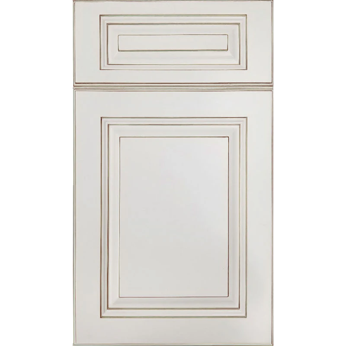 Cubitac Imperial Sofia Pewter Raised Panel Off-White with Glaze Door Sample