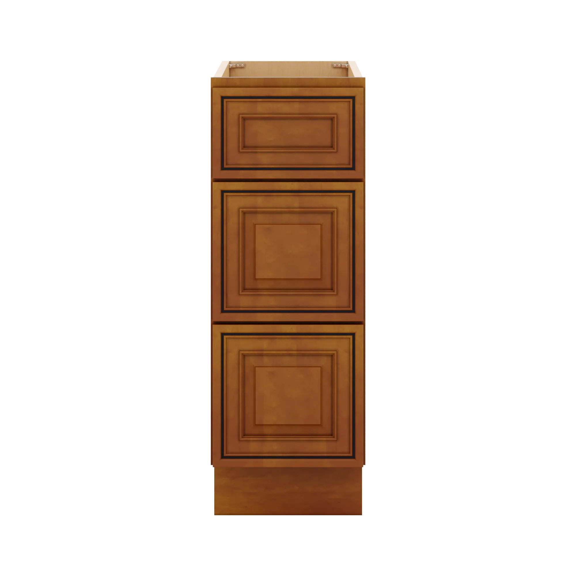 j k mocha glazed k10 base w 3 drawers 12 w