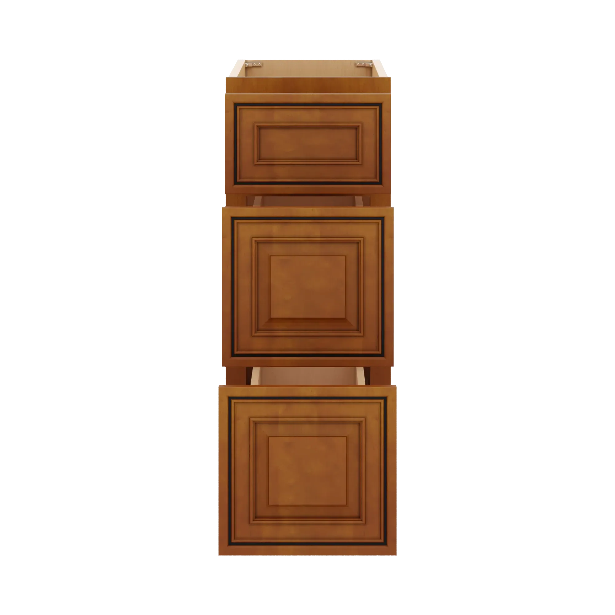 j k mocha glazed k10 base w 3 drawers 12 w