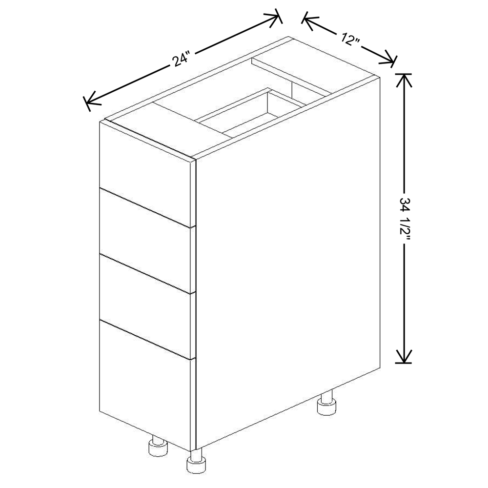 Fabuwood Illume Catalina Olmo 3 21"W 4 Drawer Base