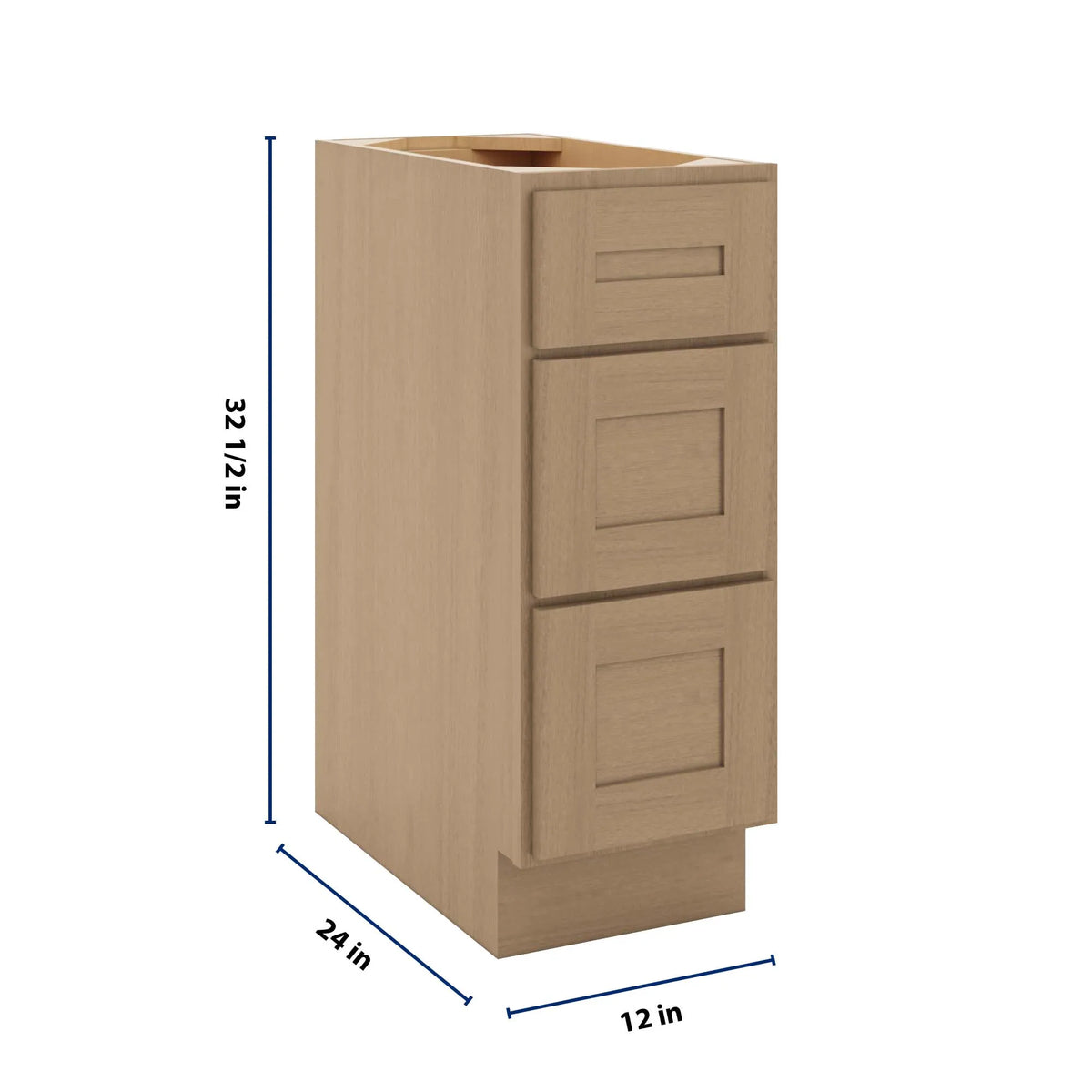 CNC Luxor 5-Piece Harvest 12" W X 32 1/2" H 3 Drawer Base Cabinet