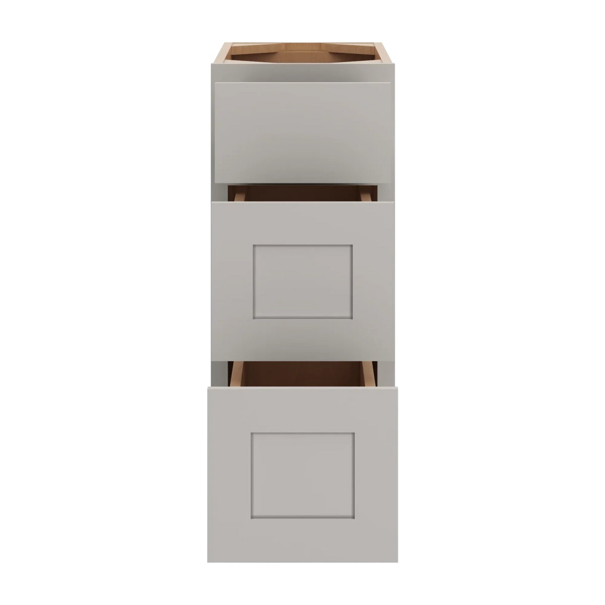 cnc luxor misty grey 12 w x 32 1 2 h 3 drawer base cabinet