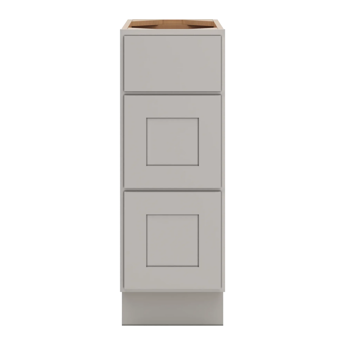 cnc luxor misty grey 12 w 3 drawer base cabinet