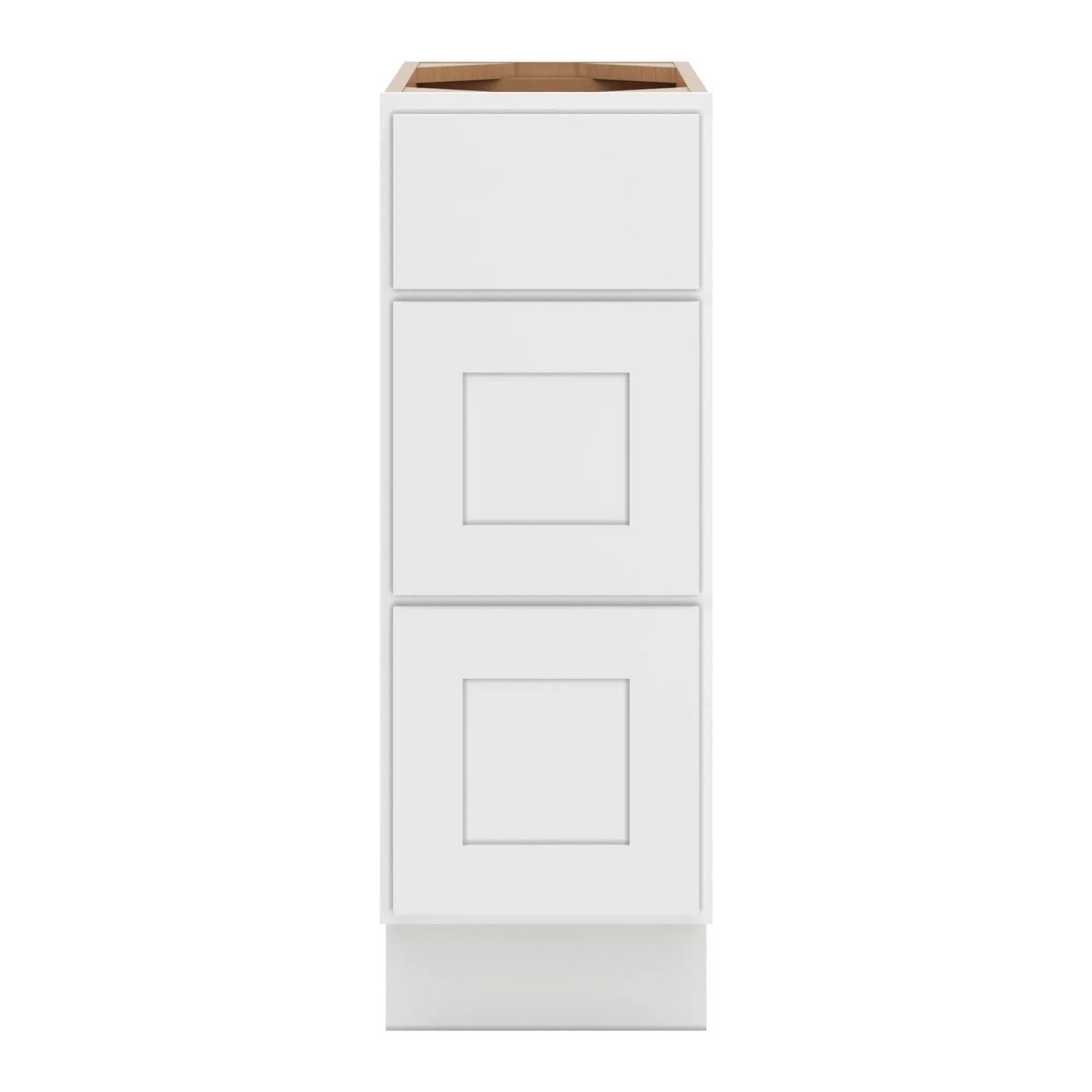 cnc luxor white 12 w 3 drawer base cabinet