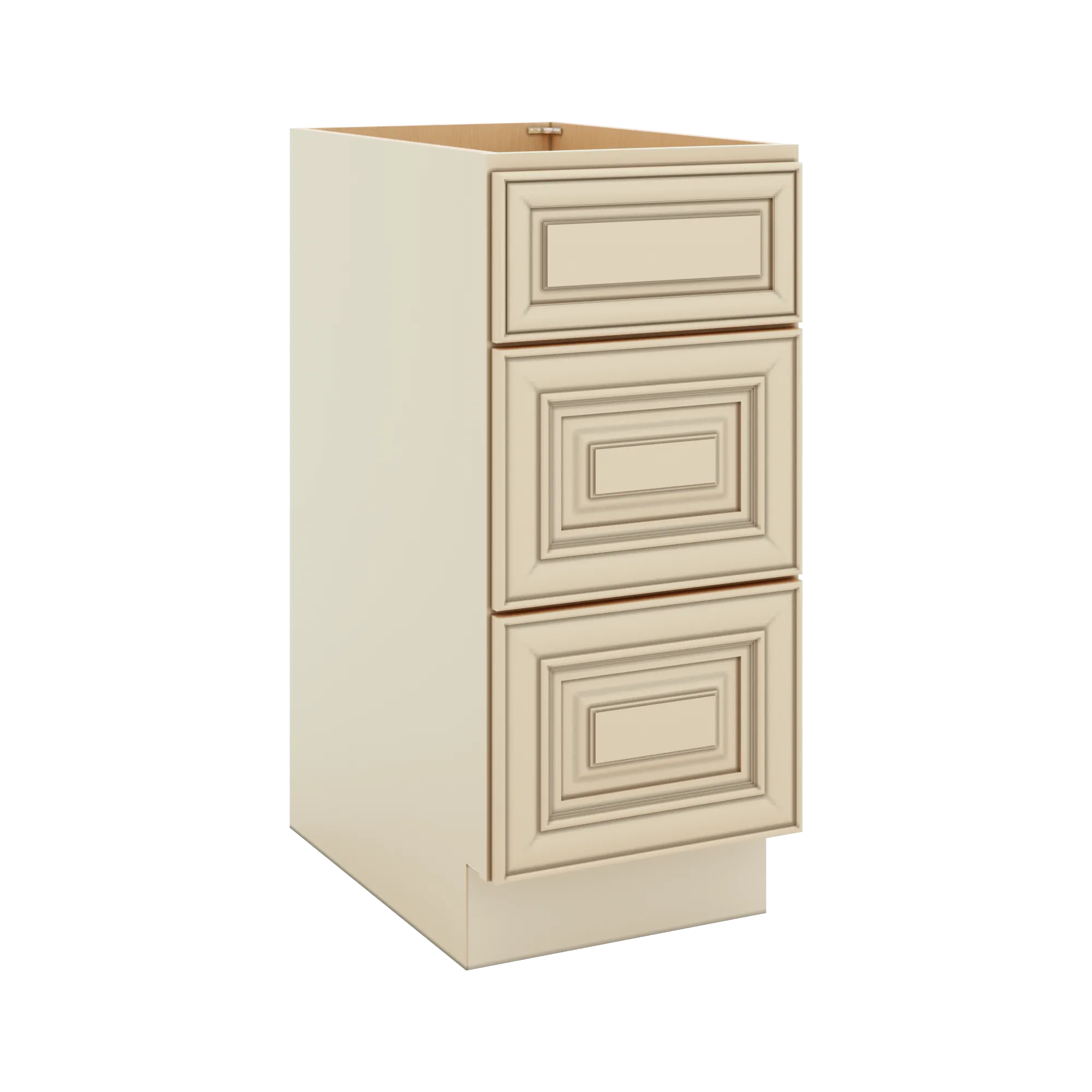 J&K Creme Glazed A7 Base w/3 Drawers - 15" W