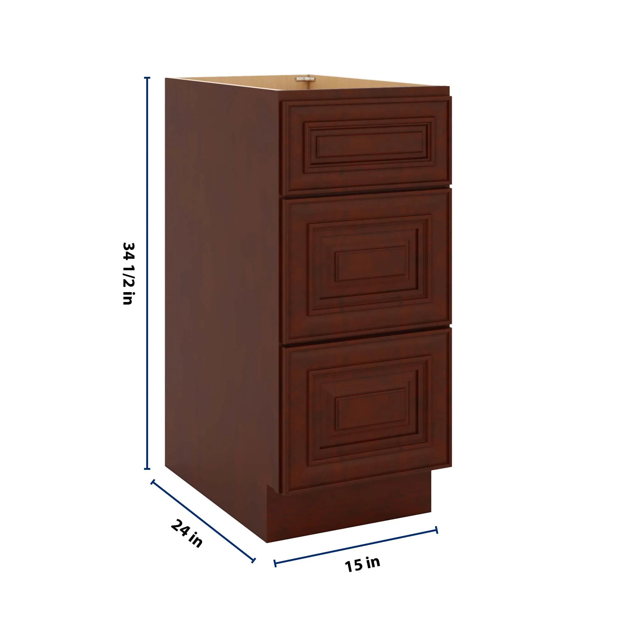 J&K Mahogany J5 Base w/3 Drawers - 15" W