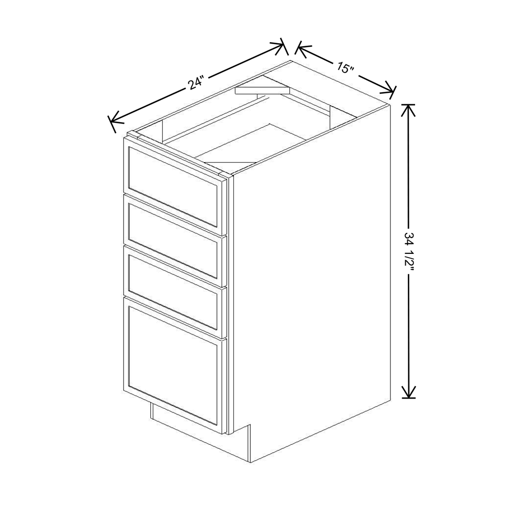 Cubitac Imperial Madison Dusk 15"W 4-Drawer Base Cabinet