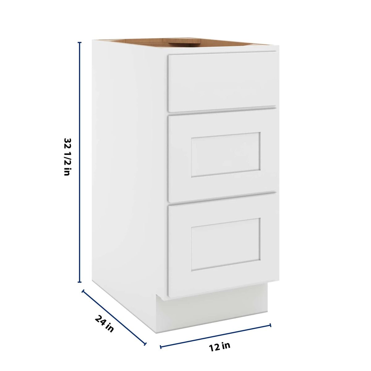cnc luxor white 15 w x 32 1 2 h 3 drawer base cabinet