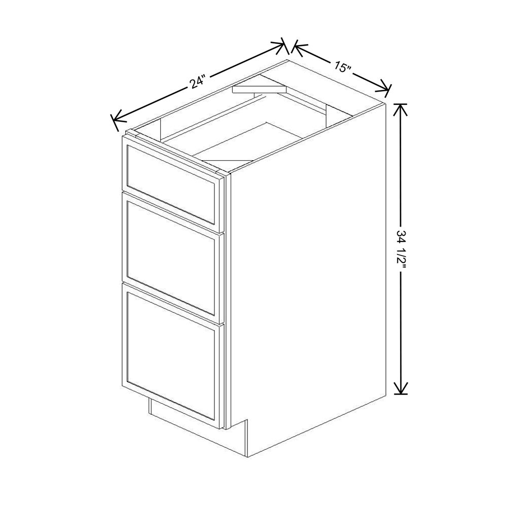 Cubitac Imperial Madison Latte 15"W 3-Drawer Base Cabinet