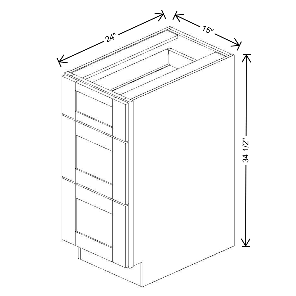 Fabuwood Quest Metro Java Drawer Base 15"W Shaker Cabinet